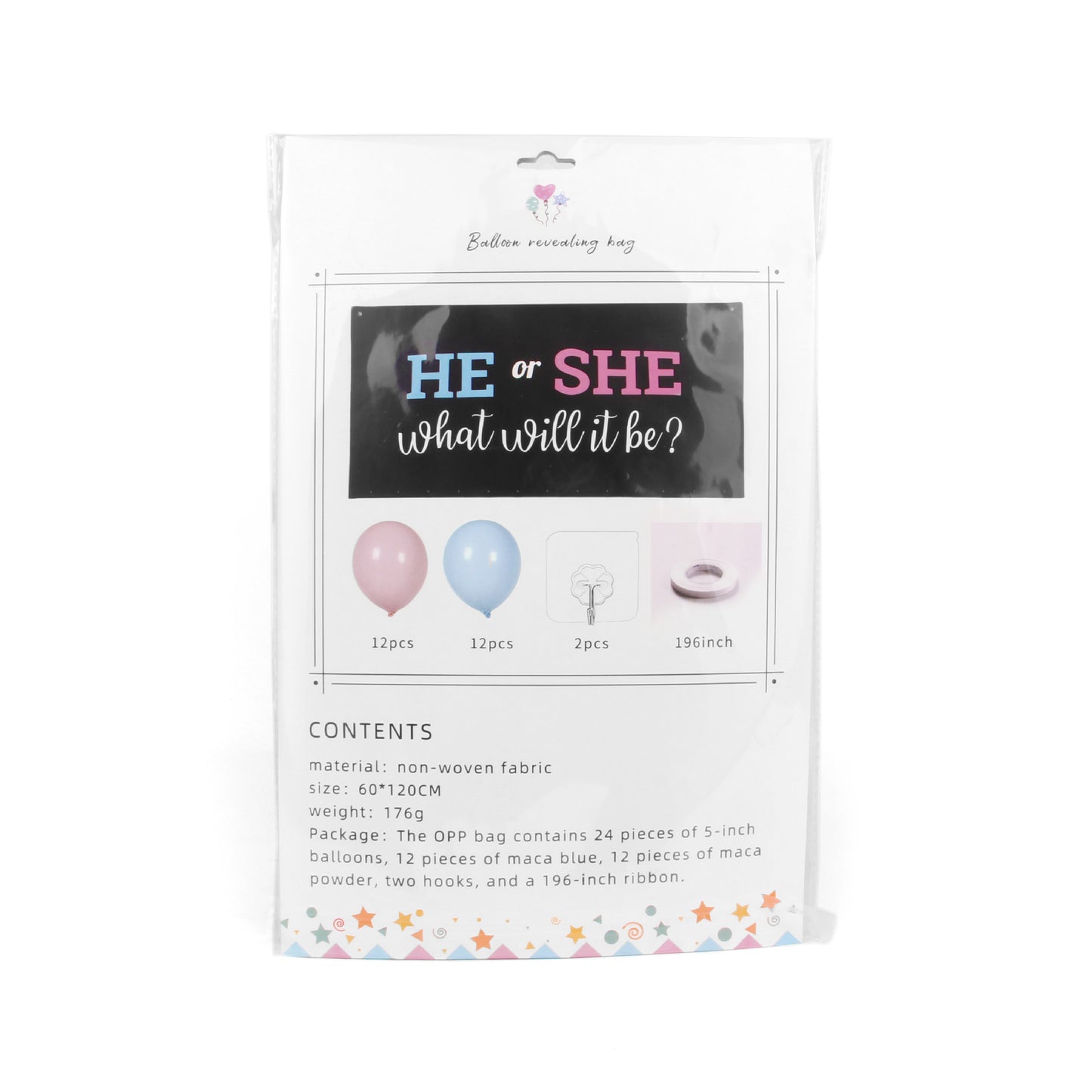 Gender Reveal Balloon Bags - Boy or Girl - Baby Shower Party Supplies