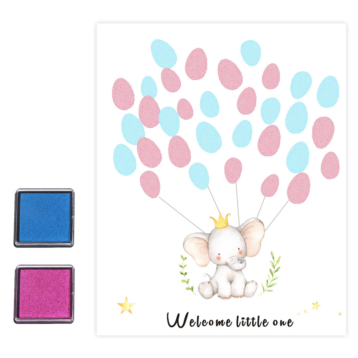 Gender Reveal Party Fingerprint Tree Sign, a Baby Shower Guest Book, Woodland Baby Shower Guest Book