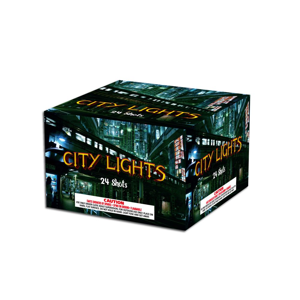OMG-A027 24 disparos Luces de la ciudad 500 gramos Pasteles Fuegos artificiales