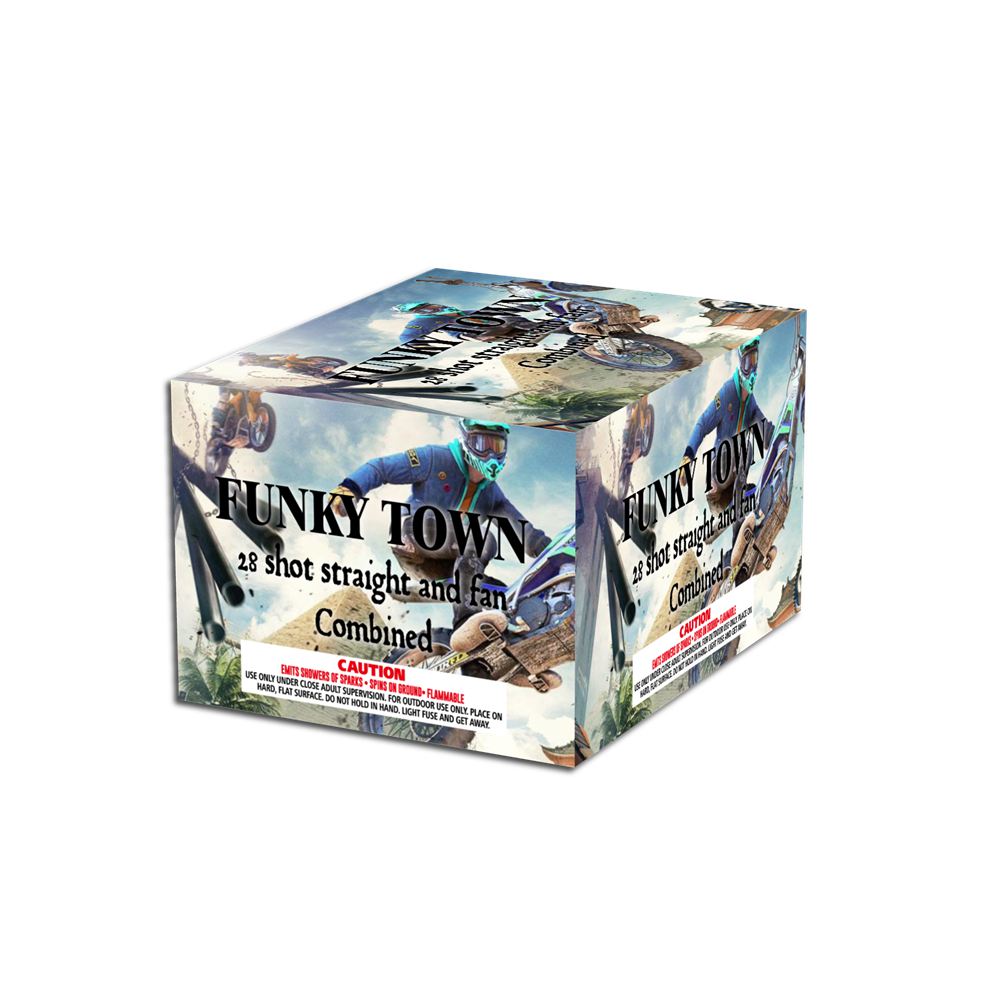 OMG-A033 28 disparos Funky Town 500 gramos Pasteles Fuegos artificiales