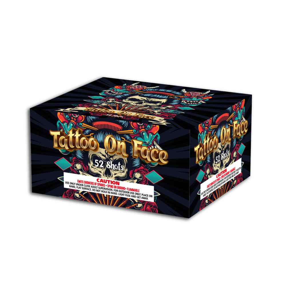 OMG-A007 Tatuaje de 28 disparos en la cara, 500 gramos, pasteles, fuegos artificiales