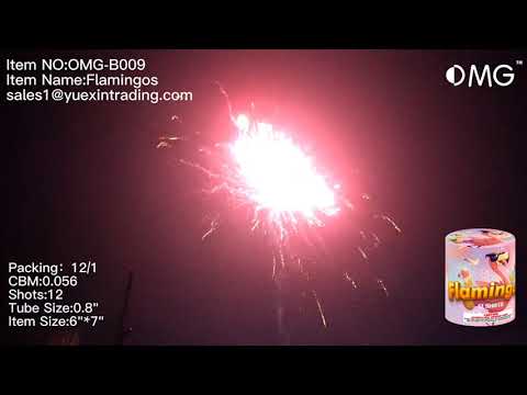 OMG-B009 12 shot Flamingos 200 Grams Cakes Fireworks