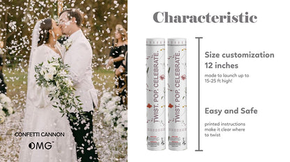 Inscribe Unique Love: All-inclusive Customizable Wedding Party Set (from Confetti Cannons to Invitation Cards)