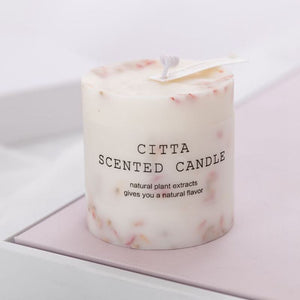 NC0002 Cylindrical square decorative soy wax indoor fragrance wholesale, fresh air scented marble candle jar