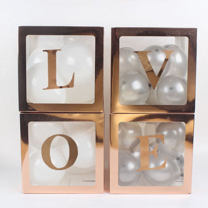 NP0003 Factory transparent balloon box birthday party decoration LOVE wedding room wedding scene layout