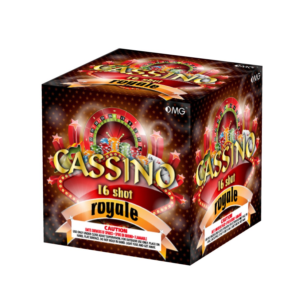 OMG-B023 16 shot Cassino Royale 200 Grams Cakes Fireworks
