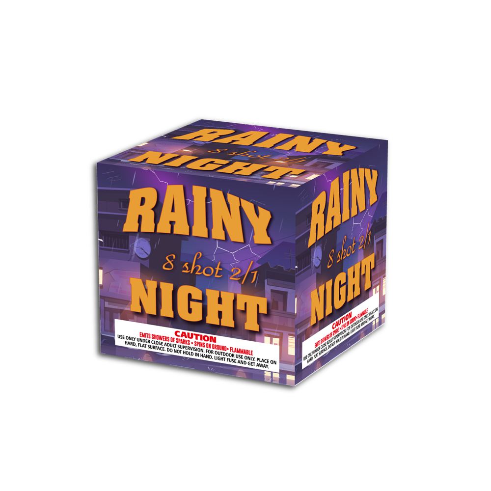 OMG-A040 8 shot Rainy Night 500 Grams Cakes Fireworks