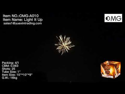 OMG-A010 25 shot Light It Up 500 Grams Cakes Fireworks