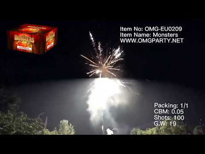 OMG New Design EUO209 90 shots MONSTERS Cakes Fireworks