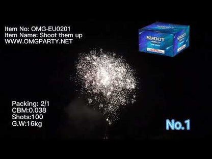 OMG New Design EUO201 100 shots SHOOT THEM UP Cakes Fireworks