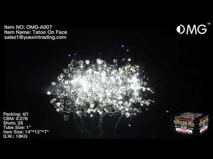 OMG-A007 28 shot Tattoo on Face 500 Grams Cakes Fireworks